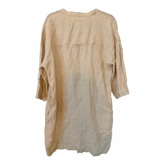 Magaschoni Elegant Linen Cream Beach Cover-Up size Large NEW - Picture 3 of 5